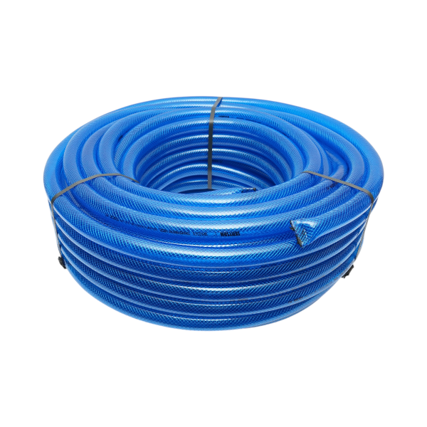 Furtun gradina transparent PVC 25mm 1 inch insertie textila 50m