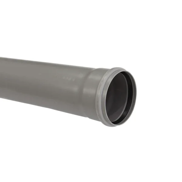 Teava PVC-U pentru scurgere canalizare interioara, cu inel, 110 x 2 mm, 4m gri